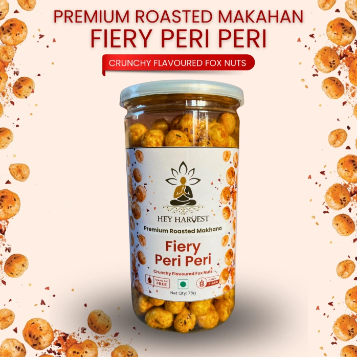 Premium Roasted Makhana – Fiery Peri Peri – 75g Jar