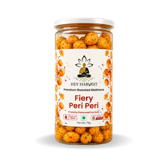Premium Roasted Makhana – Fiery Peri Peri – 75g Jar