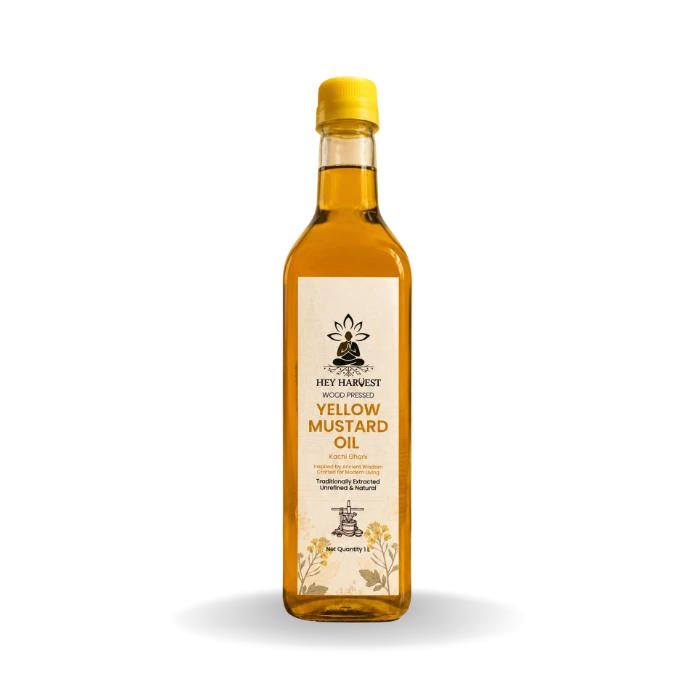 HEY HARVEST WOOD PRESSED YELLOW MUSTARD OIL (Kachi Ghani) - 1L