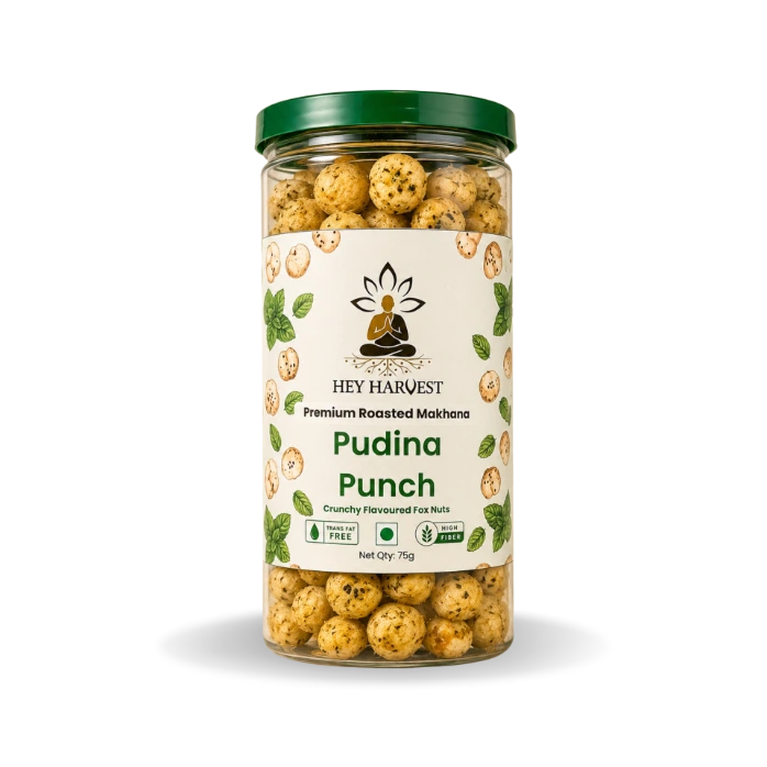 HEY HARVEST Pudina Punch Roasted Makhana - 75g