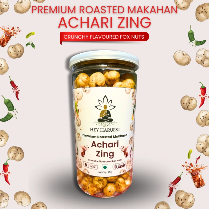 Premium Roasted Makhana – Achari Zing – 75g Jar