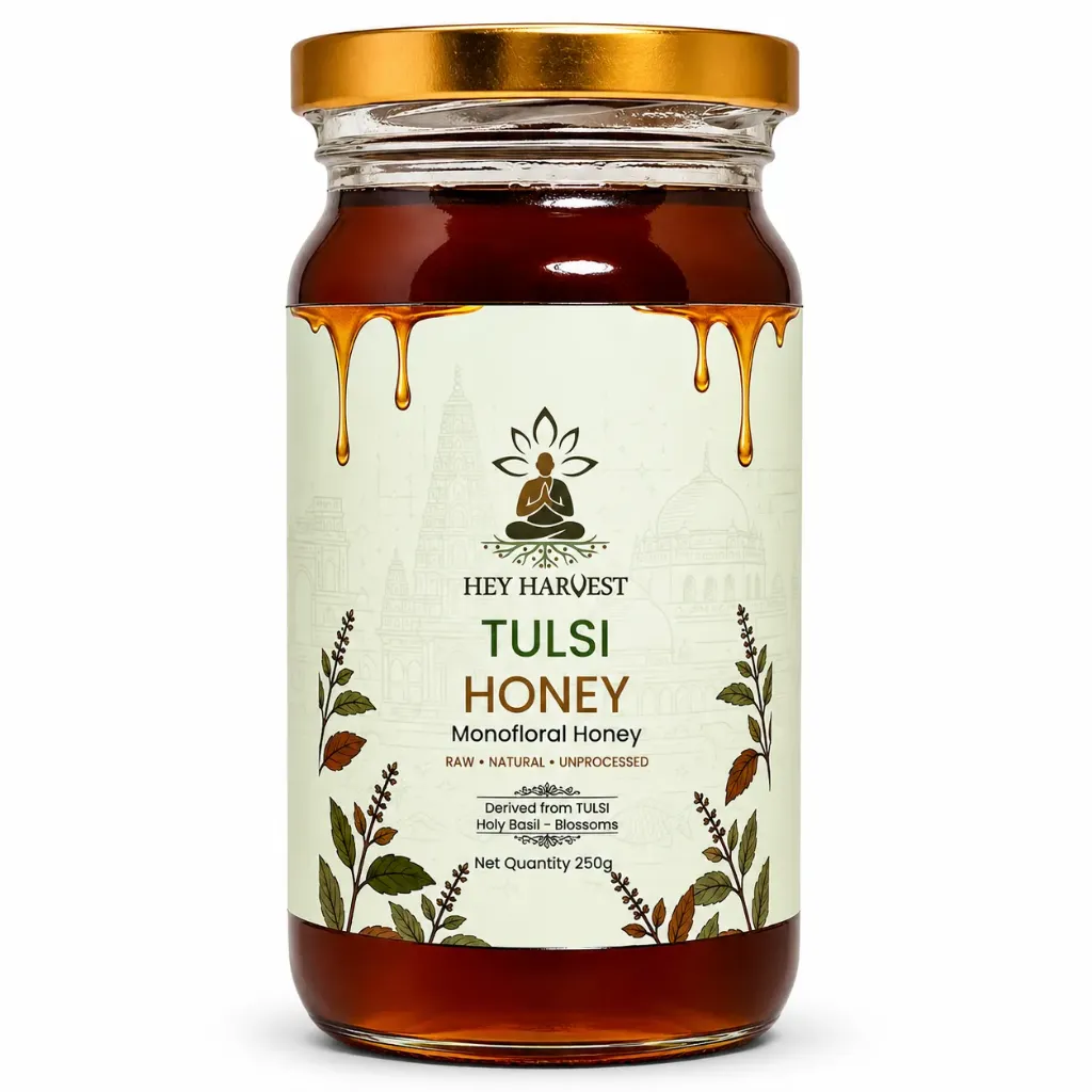 Hey Harvest Tulsi Honey (250g Jar)